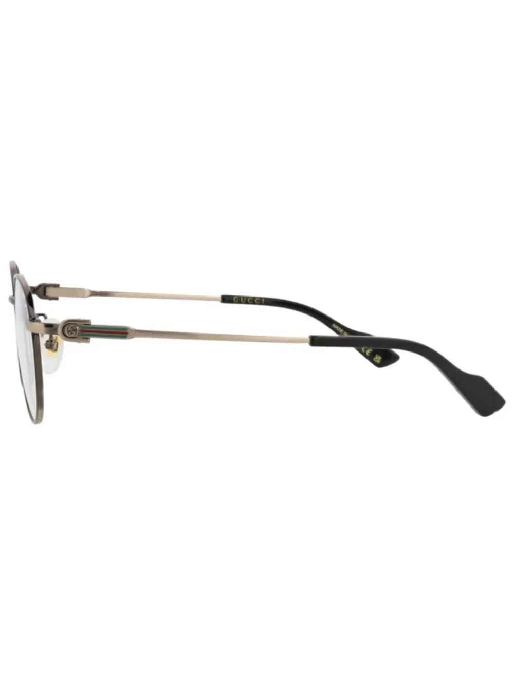 New Gucci Women's Eyeglasses Round Oval Metal Frame Gold Gold Transparent